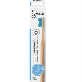 Bild på Humble Bambutandborste med 3x Utbytbara Huvuden Blå Mjuk