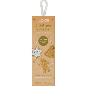 Bild på I LOVE Bathtime Treat - Christmas Cookies duschgel 500 ml + Body Puff