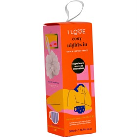 Bild på I LOVE Bathtime Treat - Cosy Nights In duschgel 500 ml + Body Puff