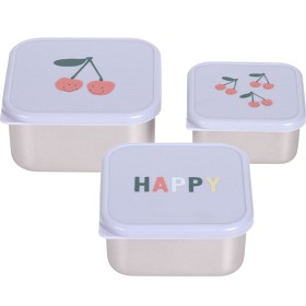 Bild på Lässig Snackbox Set rostfritt stål Happy Fruits Cherry