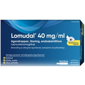Bild på Lomudal, ögondroppar, lösning i endosbehållare 40 mg/ml 20 x 1 dos(er)