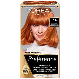 Bild på L'Oréal Paris Préférence Permanent hårfärg för alla hårtyper 7.4 Mango Copper
