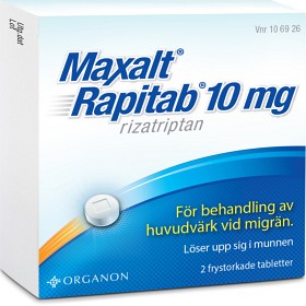 Bild på Maxalt Rapitab, frystorkad tablett 10 mg 2 st