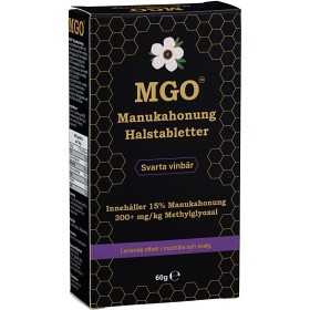 Bild på MGO Manukahonung halstabletter Svarta vinbär 300+, 60 g