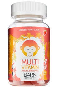Bild på Monkids Multivitamin Barn Jordgubb 60 tuggtabletter