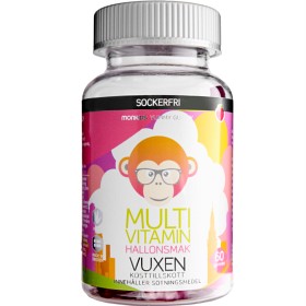 Bild på Monkids Multivitamin Sockerfri Vuxen Hallon 60 st