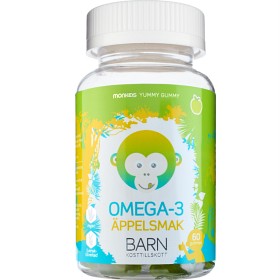 Bild på Monkids Omega-3 Barn Äpple 60 tuggtabletter