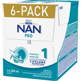 Bild på Nestlé NAN Pro 1 Drickfärdig 6-pack 1,2 liter (6x200 ml)