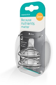 Bild på Nanobébé Silicone Nipples Slow Flow 2 st