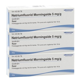 Bild på Natriumfluorid Morningside, tandkräm 5 mg/g 3 x 51 gr