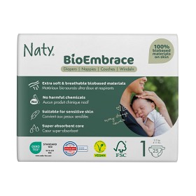 Bild på Naty Blöjor BioEmbrace storlek 1, 25 st