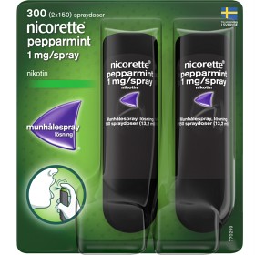 Bild på Nicorette Pepparmint, munhålespray, lösning 1 mg/spray 2 x 150 doser