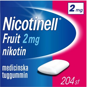 Bild på Nicotinell Fruit, medicinskt tuggummi 2 mg 204 st