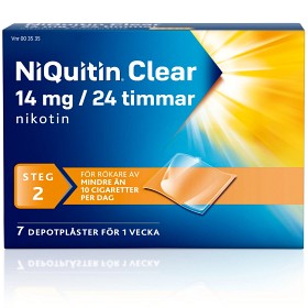 Bild på NiQuitin Clear, depotplåster 14 mg/24 timmar 7 st