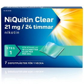 Bild på NiQuitin Clear, depotplåster 21 mg/24 timmar 7 st