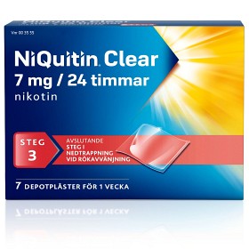 Bild på NiQuitin Clear, depotplåster 7 mg/24 timmar 7 st