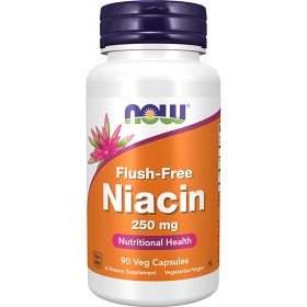 Bild på NOW Niacin Flush-Free 250 mg 90 kapslar