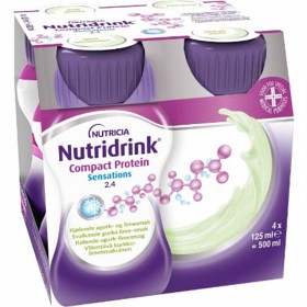 Bild på Nutridrink Compact Protein Sensations, svalkande gurka- och limesmak 4 x 125 ml