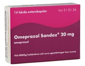 Bild på Omeprazol Sandoz, enterokapsel, hård 20 mg 14 st