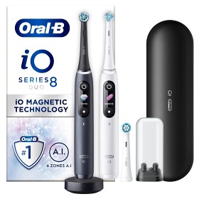 Bild på Oral-B iO 8 Duopack Svart & Vit eltandborste med extra tandborsthuvud