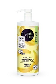 Bild på Organic Shop Shampoo Normal Hair Banana & Jasmine 1000 ml