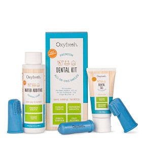 Bild på Oxyfresh Premium Pet Dental Kit Provförpacking (inkl gel 28g, tandlösning 89ml, 3 fingerborstar)