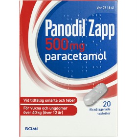 Bild på Panodil Zapp, filmdragerad tablett 500 mg 20 st