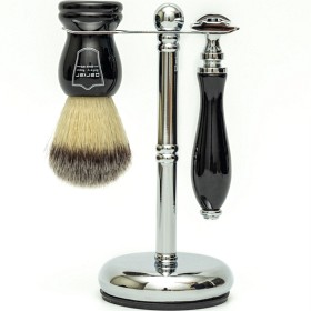 Bild på Parker Shaving 3 Piece Black Brush 111B Chrome Stand