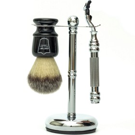Bild på Parker Shaving 3 Piece Black Brush 43M Mach3 Chrome Stand