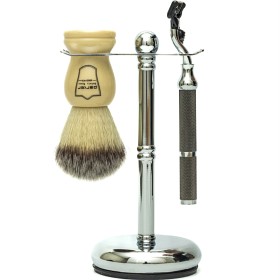 Bild på Parker Shaving 3 Piece Ivory Brush 42M Mach3 Chrome Stand