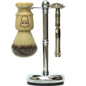 Bild på Parker Shaving 3 Piece Ivory Brush 90R Chrome Stand