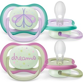 Bild på Philips Avent Ultra Air Nattnapp 0-6 månader turkos/rosa 2-pack