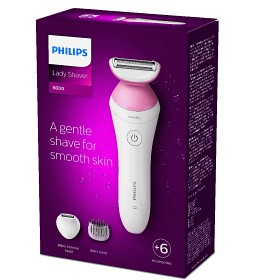 Bild på Philips Lady Shaver Series 6000 med trimmerhuvud- och kam för bikiniområdet