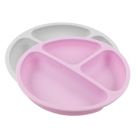 Bild på Pufz Barntallrik Rosa & Grå 2-pack