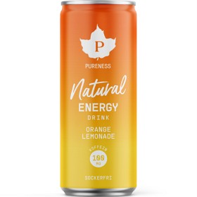 Bild på Pureness Natural Energy Drink Orange Lemonade 330 ml