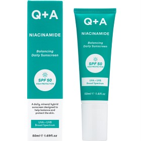 Bild på Q+A Niacinamide Balancing Face Sunscreen SPF 50, 50 ml