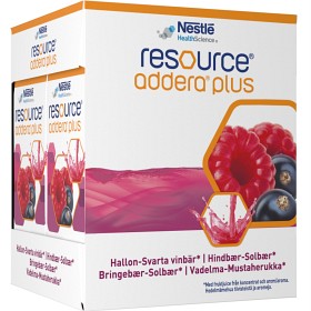 Bild på Resource Addera Plus Hallon-Svarta vinbär drickfärdigt kosttillägg 4 x 200 ml