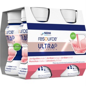 Bild på Resource Ultra, icke komplett kosttillägg, jordgubb 4 x 125 ml