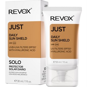 Bild på Revox B77 Just Daily Sun Shield UVA+UVB Filters SPF50+ with Hyaluronic Acid, 30 ml