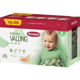 Bild på Semper Fullkornsvälling Havre Vete & Råg 12m 20 L