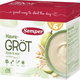 Bild på Semper Havregröt med Äpple & Päron 6M 480 g