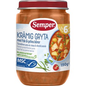 Bild på Semper Krämig gryta med fisk & gröna bönor 190g 6m