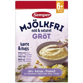 Bild på Semper Mjölkfri Gröt Naturell 6M 400 g