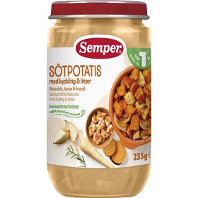 Bild på Semper Sötpotatis med kyckling & rosmarin 235g 12m