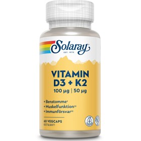 Bild på Solaray Vitamin D3 & K2, 60 kapslar