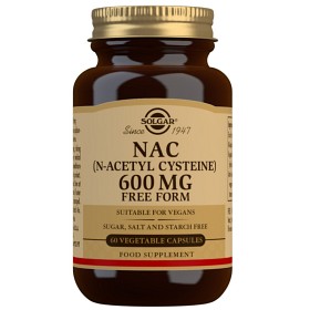 Bild på Solgar NAC (N-acetyl-L-cystein) 600 mg 60 kapslar
