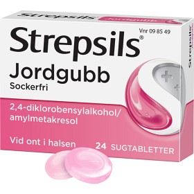Bild på Strepsils Jordgubb, sugtablett 24 st