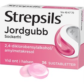 Bild på Strepsils Jordgubb, sugtablett 36 st