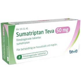 Bild på Sumatriptan Teva, filmdragerad tablett 50 mg 2 st