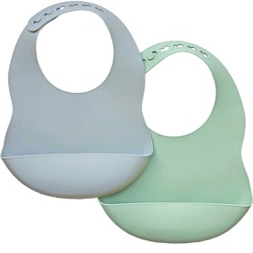 Bild på Summerville Haklapp silikon 2-pack grå-grön